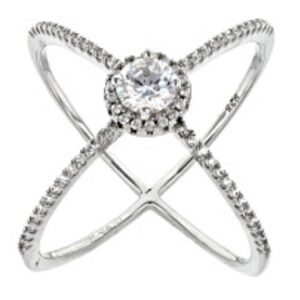BELLA LUCE (R) 1.25CTW ROUND RHODIUM OVER STERLING SILVER RING